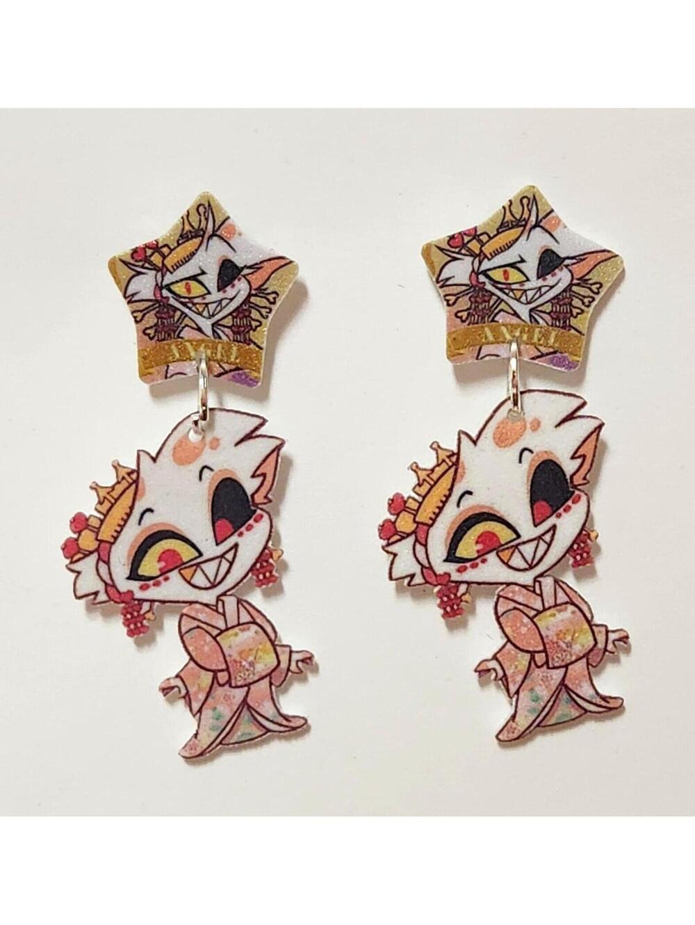 Angel Dust kimono earrings - Hazbin Hotel